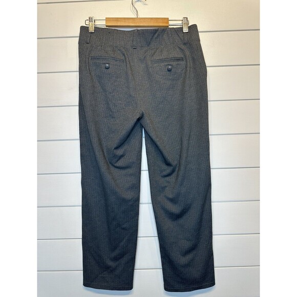 Intro Pull On Dress Pants Medium Gray Pinstripe Pockets Stretch 27"L Ankle Women - Picture 5 of 9
